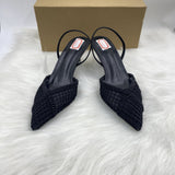 ZA Home 2025 New Pointed High Heels Coarse French Small Design Hollow Weaving Temperament Buntret HZ0115