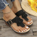 Large-Size Clip Toe Cool Slippers Women Fashion Wear Summer New National Wind Flowers Slope And Beach Slippers HZ0115