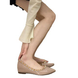 Rincting Tip Light Mouth 5Cm ~ Inner Height Single Shoe 2025 New Patent Leather Pedal Evening Wind Ballet Shoes HZ0115