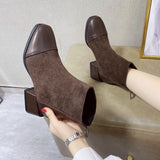 Martin Boots Women's Autumn 2025 British Style Coarse And Retro Short Boots Before The Zipper Boots Children Retro Style Increased HZ0115