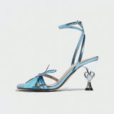 Women's Butterfly Decoration Cross-Belt Square Heel Fine Heel Women's Shoes HZ0115