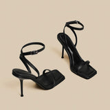 One Word With Sandals Women 2025 Summer New Temperament Niche Design Fine Heel High-Heeled Shoes Toe HZ0115