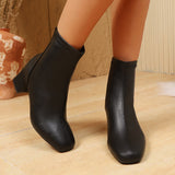 Autumn 2025 New Thick And Short Boots Women's High-Sleet Single Boots French Fashion Casual Models Coarse And Naked Boots HZ0115