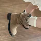 Vintage British Style Coarse And Martin Boots 2025 Autumn And Winter New Thin Pile In The Boots Sleeves Short Boots HZ0115