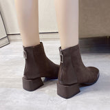 Martin Boots Women's Autumn 2025 British Style Coarse And Retro Short Boots Before The Zipper Boots Children Retro Style Increased HZ0115