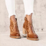 Large Size 2025 Embroidery Fashion Boots Lady Rivet Side Acrylic Crystal High And Short Boots HZ0115