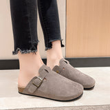 Baotou Slippers Female Couple Softwood Tug Wish Large Size Roman Shoes Casual Half-Dragging Lazy Shoes Trend HZ0115