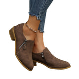 2025 Autumn And Winter British Sharp Short Boots Women Retro Side Zipper In The Leather Boots Size 43 Martin Boots HZ0115