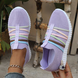 2025 Women's Shoes Summer New Flying Shoes Large-Size Leisure Single Shoes Light Pedal Sneakers HZ0115