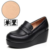 Cows And English Wind Small Leather Shoes Waterproof Table Women's Shoes Pine Sole Single Shoes Autumn Plus Velvet Tung Leoptium Pedalle Limousle HZ0115