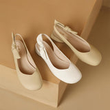 Slender Single Sandals High-End Spring And Summer New Coarse Temperament Mary Jane Fragrant Round Head Retro Women's Singles Shoes HZ0115