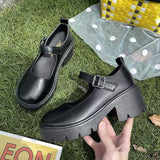 Spring And Summer 2025 JK Uniform Shoes To Increase The Thick Bottom Of The Student Mary Jane High-Heeled Retro Single Shoes English HZ0115