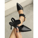 Sharp-Headed Fine Heel Sandals Women 2025 New Large-Size High-Heeled Shoes Behind The Empty Fashion Sandals HZ0115