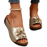 2025 Summer New Large-Size Lady Thick-Soled Sandals Help Flowers Decorated With Ultra-Light Polyurethane Soles HZ0115