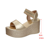 Heel Sandals Women 2025 Summer Fashion Thick-Soled Loose Cake With 9 Cm Word With Large Women's Shoes HZ0115