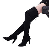 2025 New Autumn And Winter Large Size Over The Knee Boots High And Sharp Sharpened Zipper Women Boots HZ0115