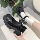 2025 Summer Large-Size New Mary Jane Women's Shoes Thick Heel Thick-Soled JK Uniform Single-Shoe High-Heeled Women's Retro English HZ0115