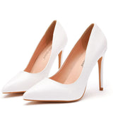 11 Cm Sexy Pointed High Heel Single Shoes Women Fine Heel Shoes Pointed Shoes Fashion Commute White Large Size Shoes HZ0115