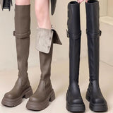 Spring 2025 Autumn And Winter New Small Martin Boots Women Net Red Knight Boots Over The Knee Long Boots Thick Skin Skin Skin Boots HZ0115