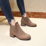 Short Boots Women's New Round Head Velvet Face Thick And Short Boots For 2025 Autumn And Winter Martin Boots Chelsea Boots HZ0115