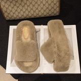 7Cm Thick-Bottomed Fur Slippers Wearing Autumn New Fashion Slope And Loose Cake Bottom-Size Cotton Slippers HZ0115