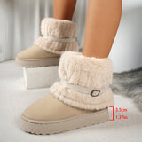 2025 Autumn And Winter New Fashion Plus Velvet Wool Thick Middle-Capped Female Snow Boots HZ0115