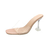 Large-Size Crystal And Slippers Women Wear A Word Transparent With Leopards Hate The Sky High Cool Drag Woman HZ0115