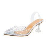 Large-Size Transparent High-Heeled Sandals Women Wear High Heels In The Summer With A Water Drill Fish Mouth Shoes Fine High Heel Crystal Shoes HZ0115