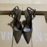 ZA New Spring 2025 On The New Fashion Temperament High-End Single Shoe Tip Light Luxury Style Point-In-Point Single Shoe Niche HZ0115