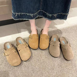 In Britain Birkens Shoes Women 2025 New Spring And Autumn Thick Bottom Boken Half Slippers Outside Wearing A Foot Pedal Lazy Shoes HZ0115