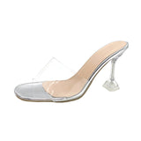 Large-Size Crystal And Slippers Women Wear A Word Transparent With Leopards Hate The Sky High Cool Drag Woman HZ0115