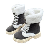 Large-Size Autumn And Winter Hair To Keep Warm Thick Bottom Boots Comfortable Round Head With Snow Boots Woman HZ0115