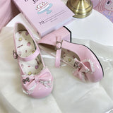 Princess Wind Soft Bottom Mary Jane Leather Shoes 2025 New Word-Button Round Head Sweet Cute Lo Shoes HZ0115