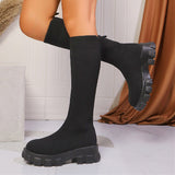 Women's Boots Socks Boots In The Fall Of 2025 New Large-Size Flying Long-Bottom High-Bottomed Boots HZ0115