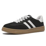 Spring And Autumn 2025 New Korean Version Of The Round Head Tie With Color Fashion Flat Bottom Students Casual Board Shoes HZ0115