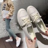 Casual Shoes Women 2025 Spring New Board Shoes Leather Small White Shoes Women Korean Version Of Women's Shoes HZ0115