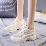 2025 New Spring And Summer New Women's Shoes Fashion Sleeker Casual Sneakers Single Shoes Round Head With Mesh Loose Cake Shoes HZ0115
