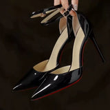 Fine Heel High Heel Head In The Tip Of The Hollow Sexy Single Shoe Large Size High Heel Shoes With Simple Metal HZ0115