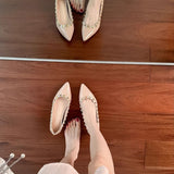 Rincting Tip Light Mouth 5Cm ~ Inner Height Single Shoe 2025 New Patent Leather Pedal Evening Wind Ballet Shoes HZ0115