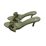 ZA Home 2025 New Women's Shoes Green Petals Low Heel Temperament High Heels High-Heeled Shoes Behind The Shallow Mouth Stumbling Single Shoes HZ0115