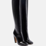 Three Three Round Head Thick And White High Barrel Boots Women 2025 Autumn And Winter New Super High Heel Thin But Knee HZ0115