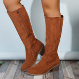 Temperament Knight Boots Women's High Boots 2025 Autumn And Winter With Coarse And Knee New Boots HZ0115