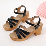 Sandals Women In The Summer Of 2025 New Korean Version Of The Fish Mouth Coarse Buckle With Large-Size High-Heeled Sandals HZ0115