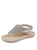 Large-Size Summer New Women's Glass Water Drill Weaving Large-Size Word Slope And Women's Sandals HZ0115