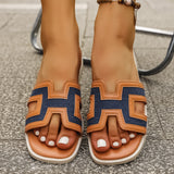 2025 New Color Net Red Slippers Women's Summer Flat Bottom One-Word Drag Wearing Fashion Holiday Beach Sandals HZ0115