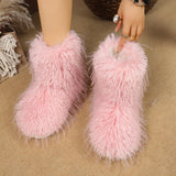 New Hairy Boots Winter Warm Plus Velvet Boots Fashion Casual Snow Boots Women HZ0115