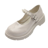 French Retro British Style Small Leather Shoes Women 2025 Spring New Beaded Fairy With Thick-Soled Mary Jane Single Shoes HZ0115