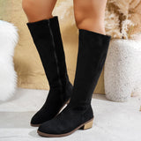 Coarse And Small Man Showing Thin Velvet Over The Knee Boots Female Side Zipper High Heel Long Barrel Fashion Boots Wish HZ0115