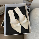 New Pointed Fine-Heeled Sandals Women Back Empty French Style Cool Slippers High Heel Cool Slippers Women HZ0115