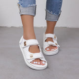 Large-Size Thick-Bottomed Magic Sandals Women's Small Fragrant Pine Pastry Bottom One-Character Beach Sandals HZ0115